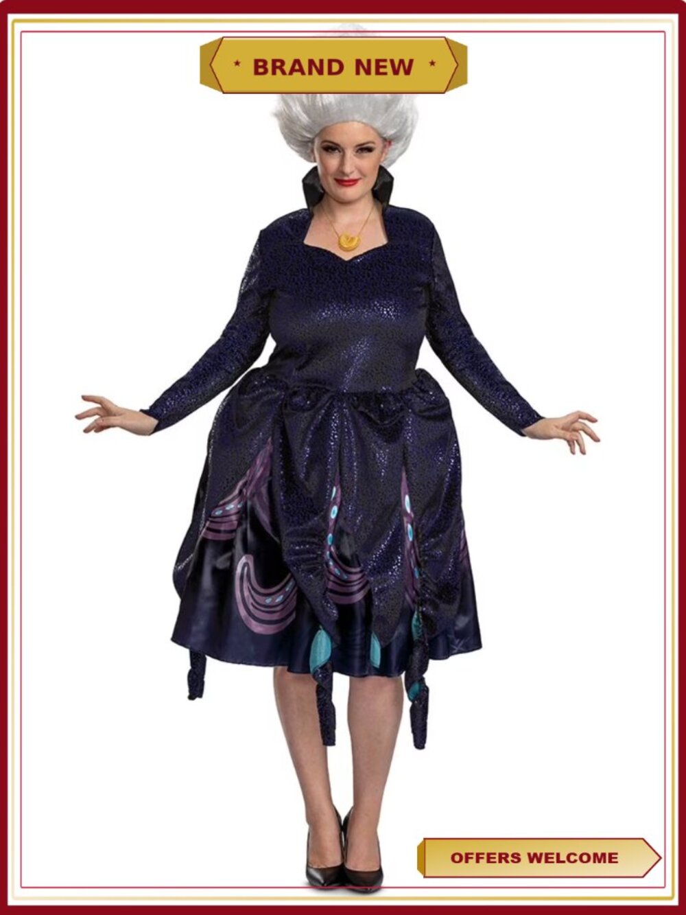 Women's Deluxe Ursula Costume Dress - Little Mermaid Live Action L